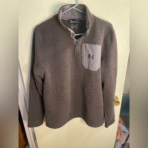 Under Armour Coldgear Henley Specialist Grid Fleece Sweater sz Large
